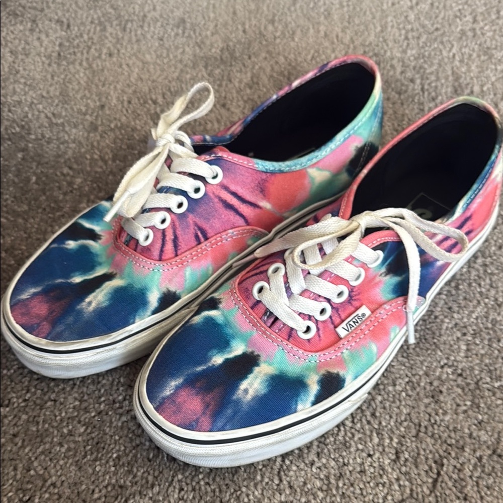 Vans Pink and Blue Tie-Dye Sneakers